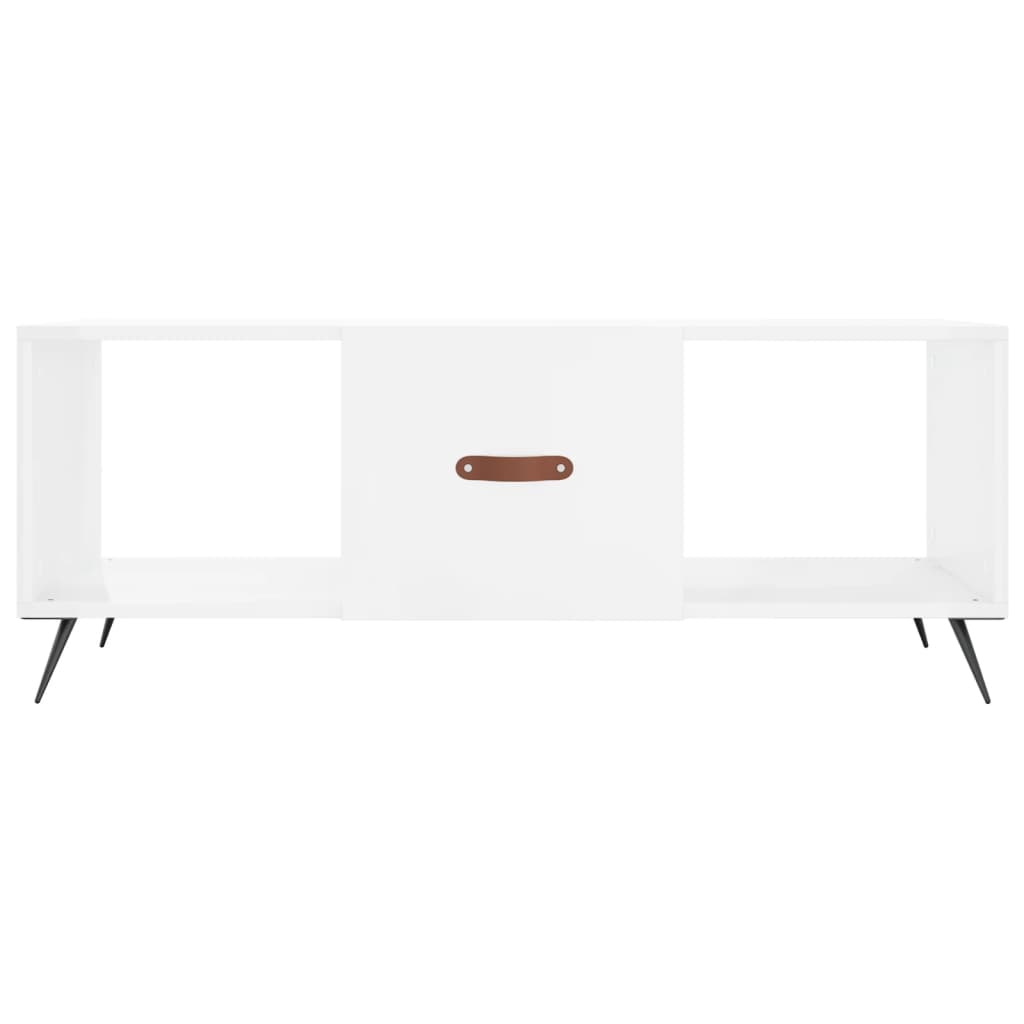vidaXL Măsuță de cafea, alb extralucios, 102x50x40 cm, lemn prelucrat vidaXL Măsuță de cafea, alb extralucios, 102x50x40 cm, lemn prelucrat