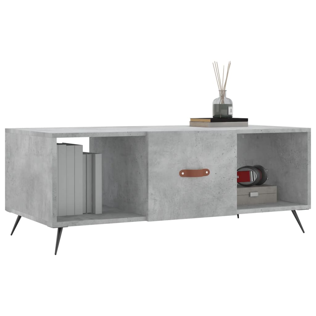 vidaXL Măsuță de cafea, gri beton, 102x50x40 cm, lemn prelucrat