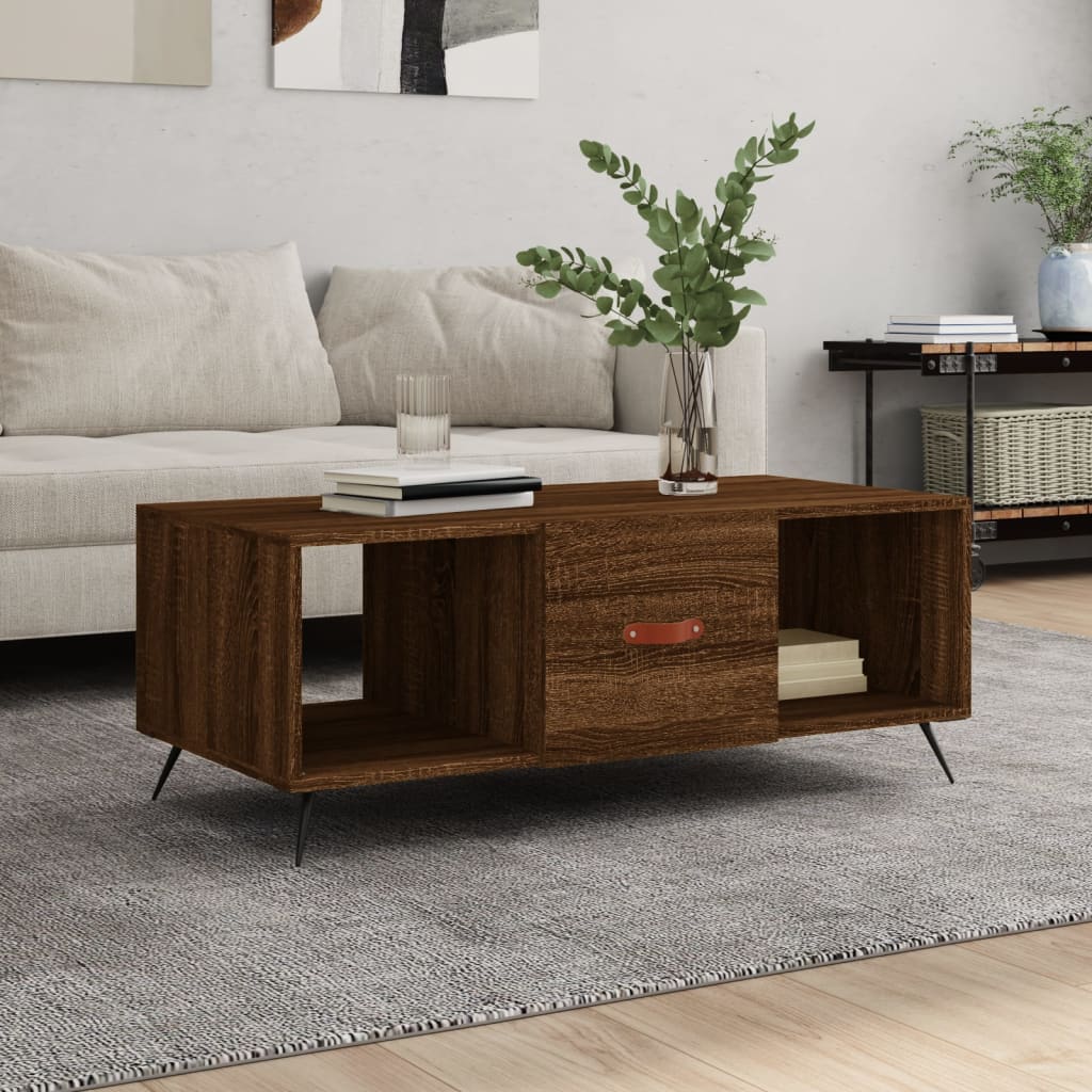 vidaXL Măsuță de cafea, stejar maro, 102x50x40 cm, lemn compozit vidaXL Măsuță de cafea, stejar maro, 102x50x40 cm, lemn compozit