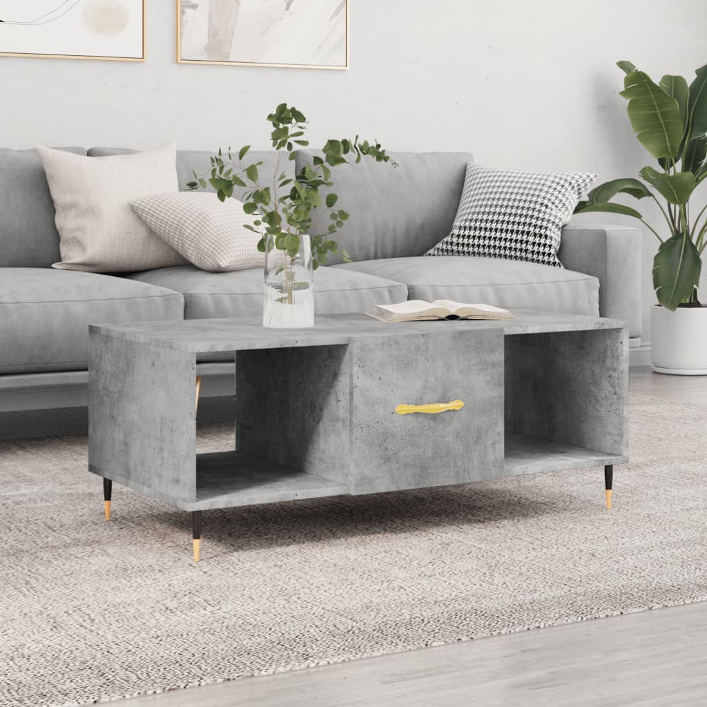vidaXL Măsuță de cafea, gri beton, 102x50x40 cm, lemn prelucrat vidaXL Măsuță de cafea, gri beton, 102x50x40 cm, lemn prelucrat