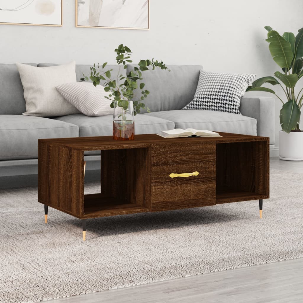 vidaXL Măsuță de cafea, stejar maro, 102x50x40 cm, lemn compozit vidaXL Măsuță de cafea, stejar maro, 102x50x40 cm, lemn compozit
