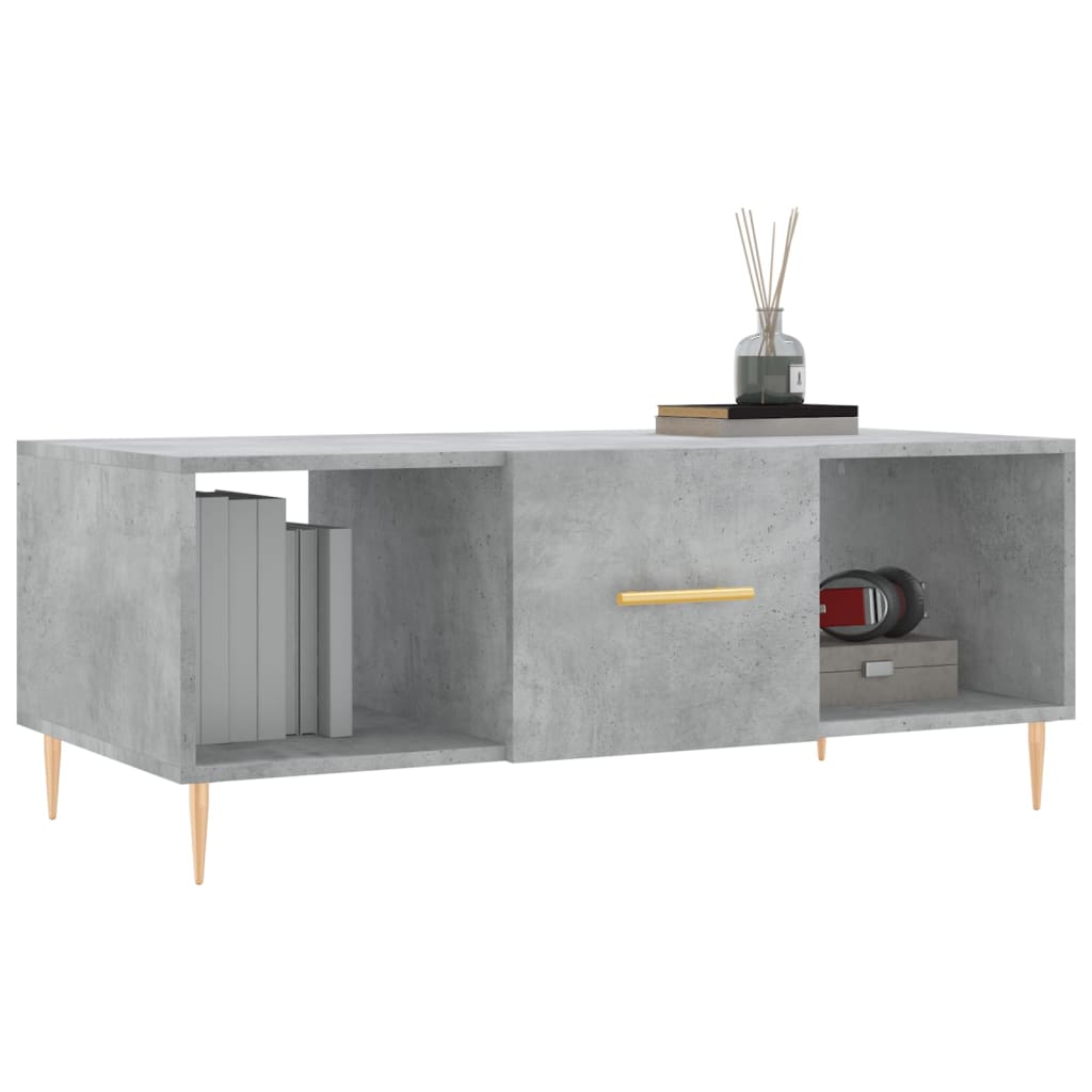 vidaXL Măsuță de cafea, gri beton, 102x50x40 cm, lemn prelucrat