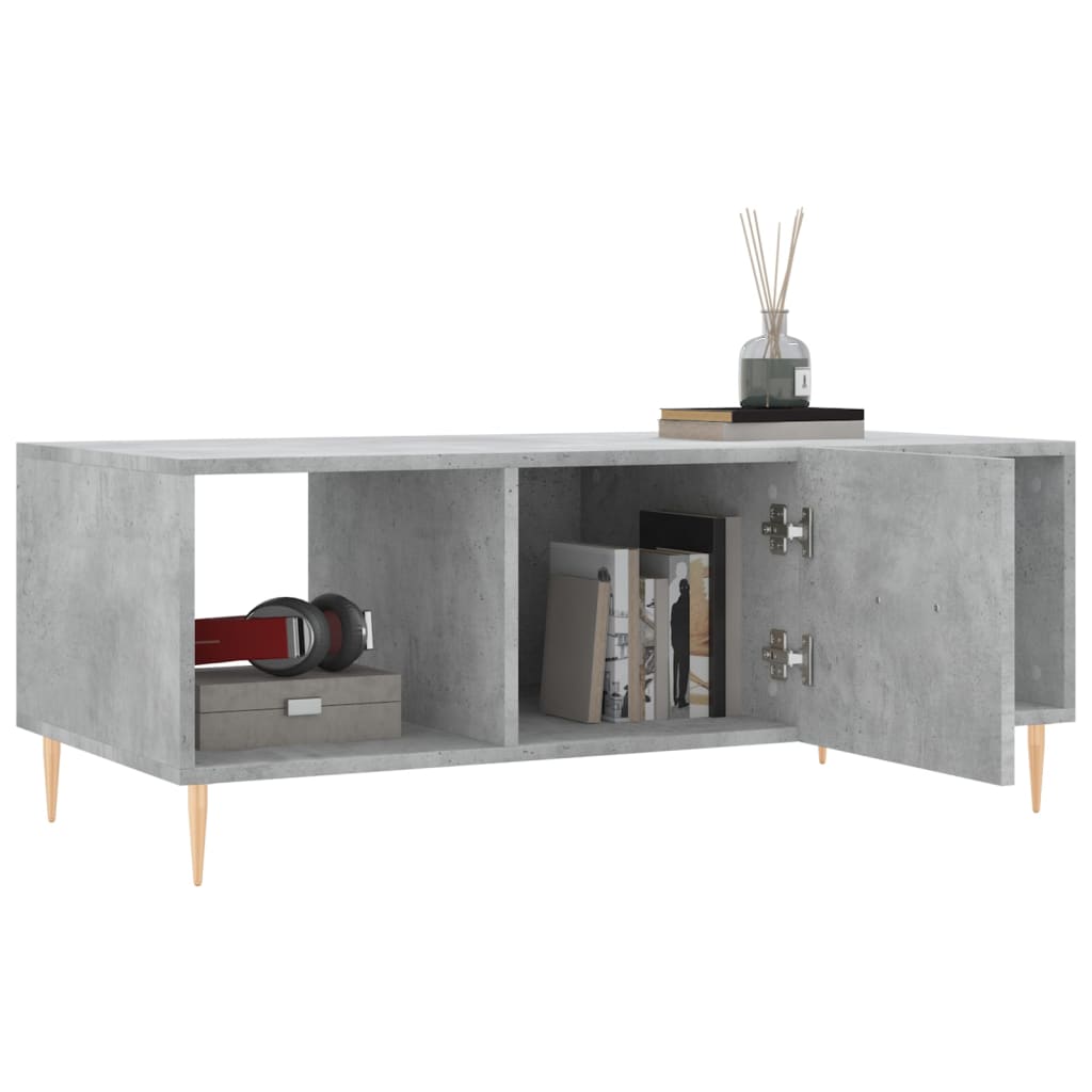 vidaXL Măsuță de cafea, gri beton, 102x50x40 cm, lemn prelucrat