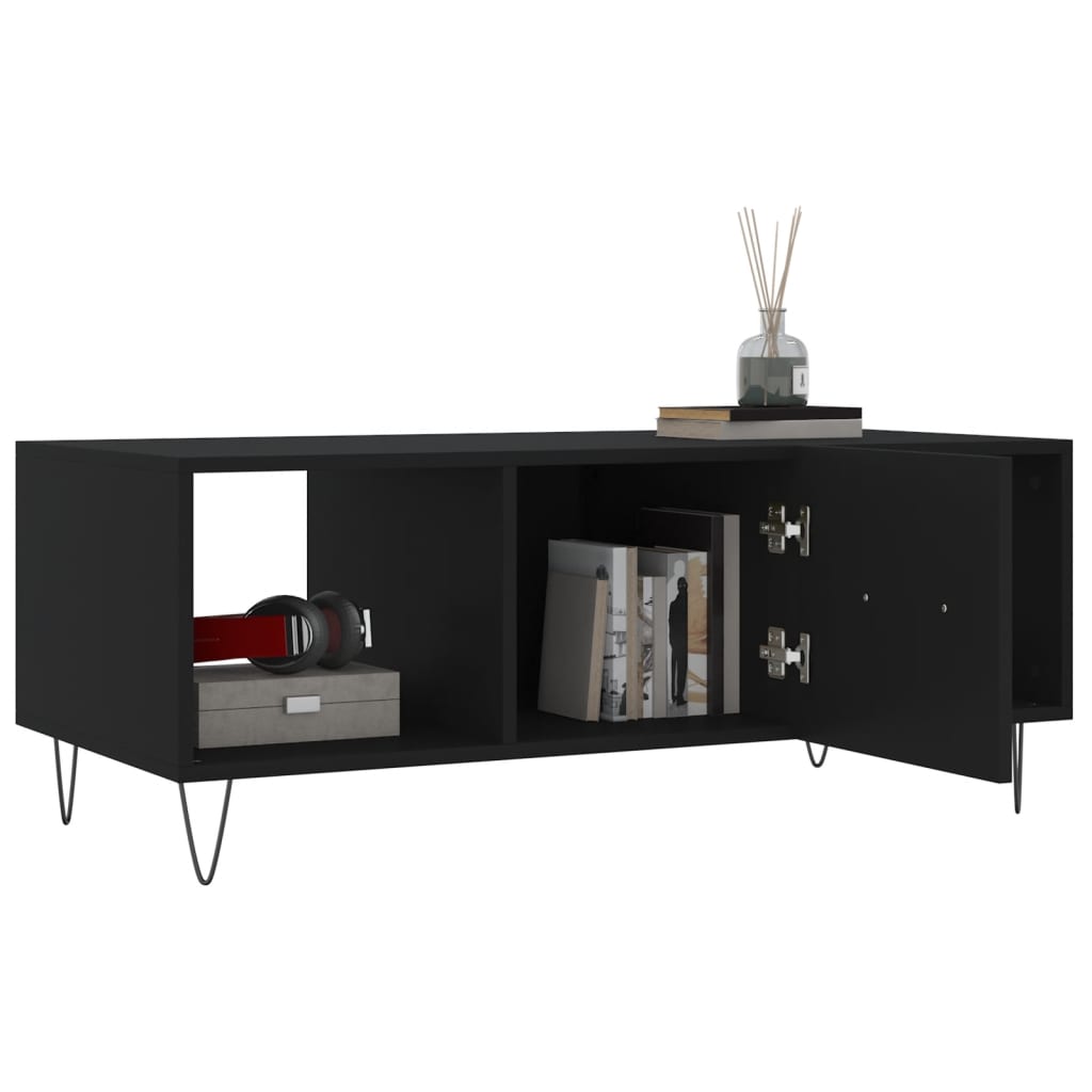vidaXL Măsuță de cafea, negru, 102x50x40 cm, lemn compozit vidaXL Măsuță de cafea, negru, 102x50x40 cm, lemn compozit