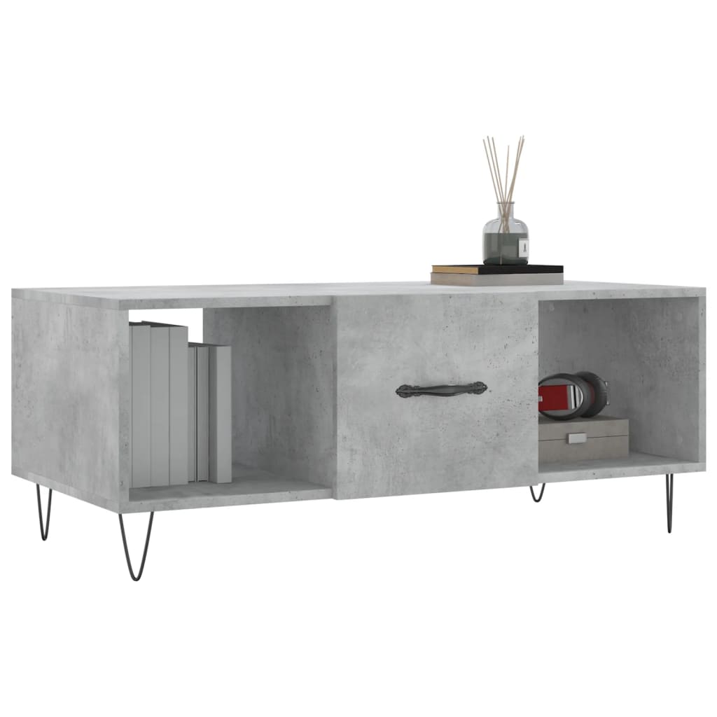 vidaXL Măsuță de cafea, gri beton, 102x50x40 cm, lemn prelucrat vidaXL Măsuță de cafea, gri beton, 102x50x40 cm, lemn prelucrat