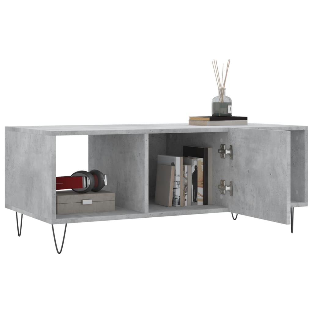 vidaXL Măsuță de cafea, gri beton, 102x50x40 cm, lemn prelucrat vidaXL Măsuță de cafea, gri beton, 102x50x40 cm, lemn prelucrat
