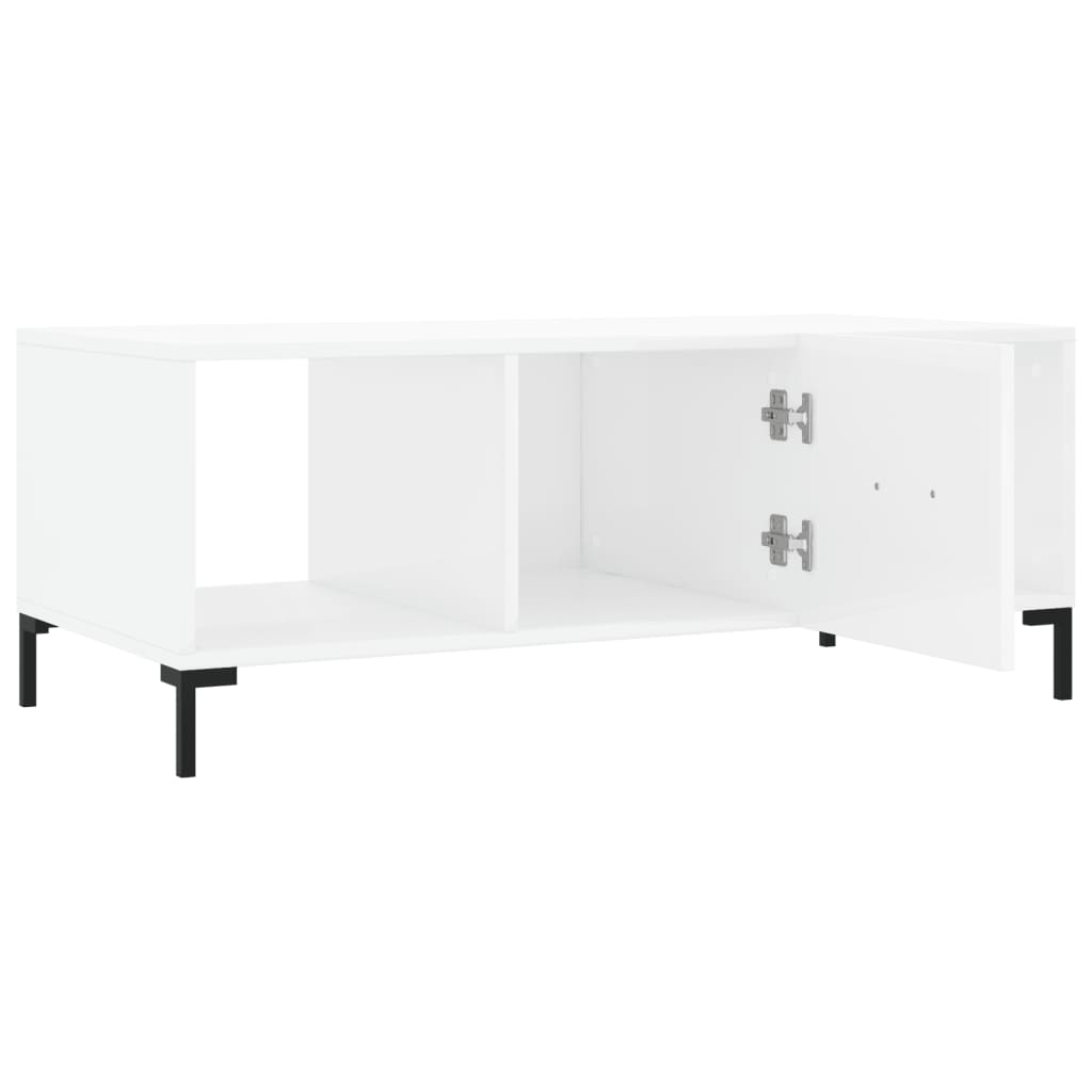vidaXL Măsuță de cafea, alb extralucios, 102x50x40 cm, lemn prelucrat vidaXL Măsuță de cafea, alb extralucios, 102x50x40 cm, lemn prelucrat