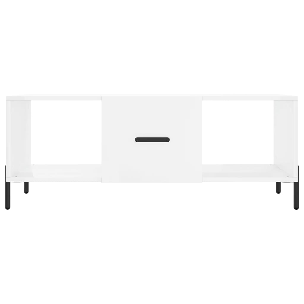 vidaXL Măsuță de cafea, alb extralucios, 102x50x40 cm, lemn prelucrat vidaXL Măsuță de cafea, alb extralucios, 102x50x40 cm, lemn prelucrat