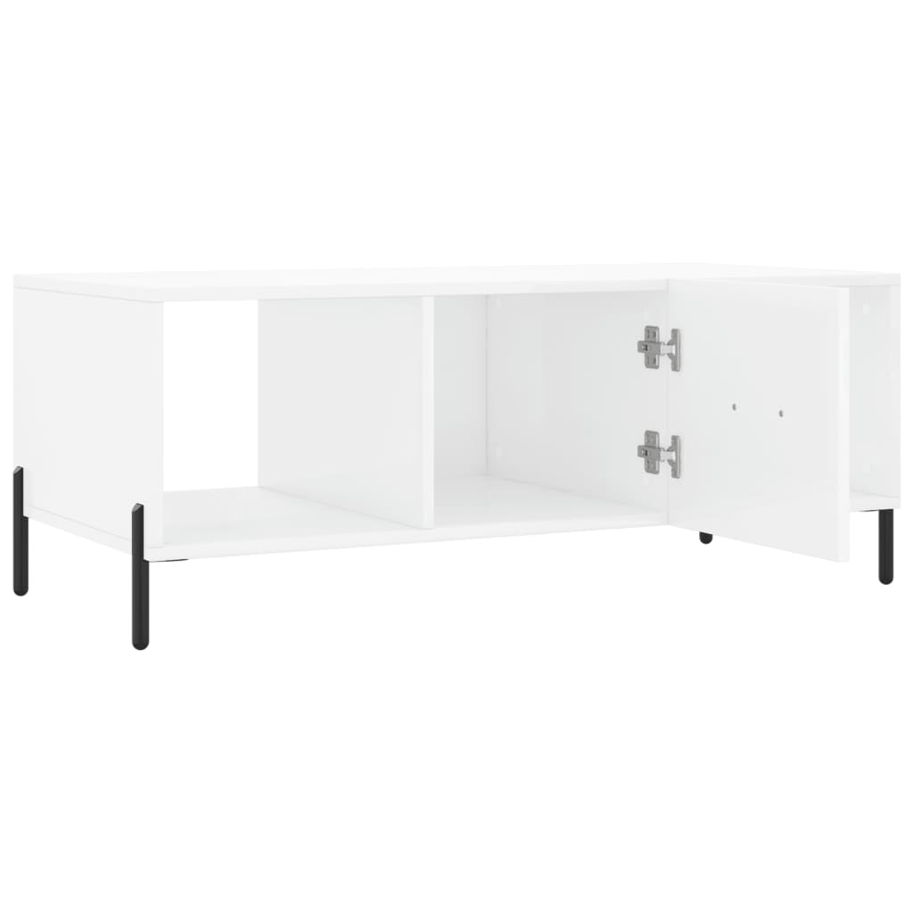 vidaXL Măsuță de cafea, alb extralucios, 102x50x40 cm, lemn prelucrat vidaXL Măsuță de cafea, alb extralucios, 102x50x40 cm, lemn prelucrat