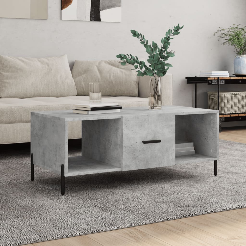 vidaXL Măsuță de cafea, gri beton, 102x50x40 cm, lemn prelucrat vidaXL Măsuță de cafea, gri beton, 102x50x40 cm, lemn prelucrat