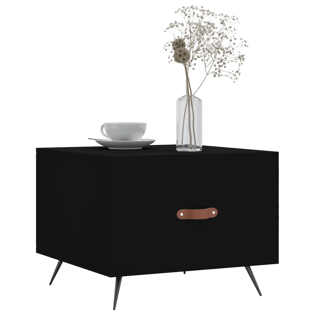 vidaXL Măsuțe de cafea, 2 buc., negru, 50x50x40 cm, lemn compozit vidaXL Măsuțe de cafea, 2 buc., negru, 50x50x40 cm, lemn compozit