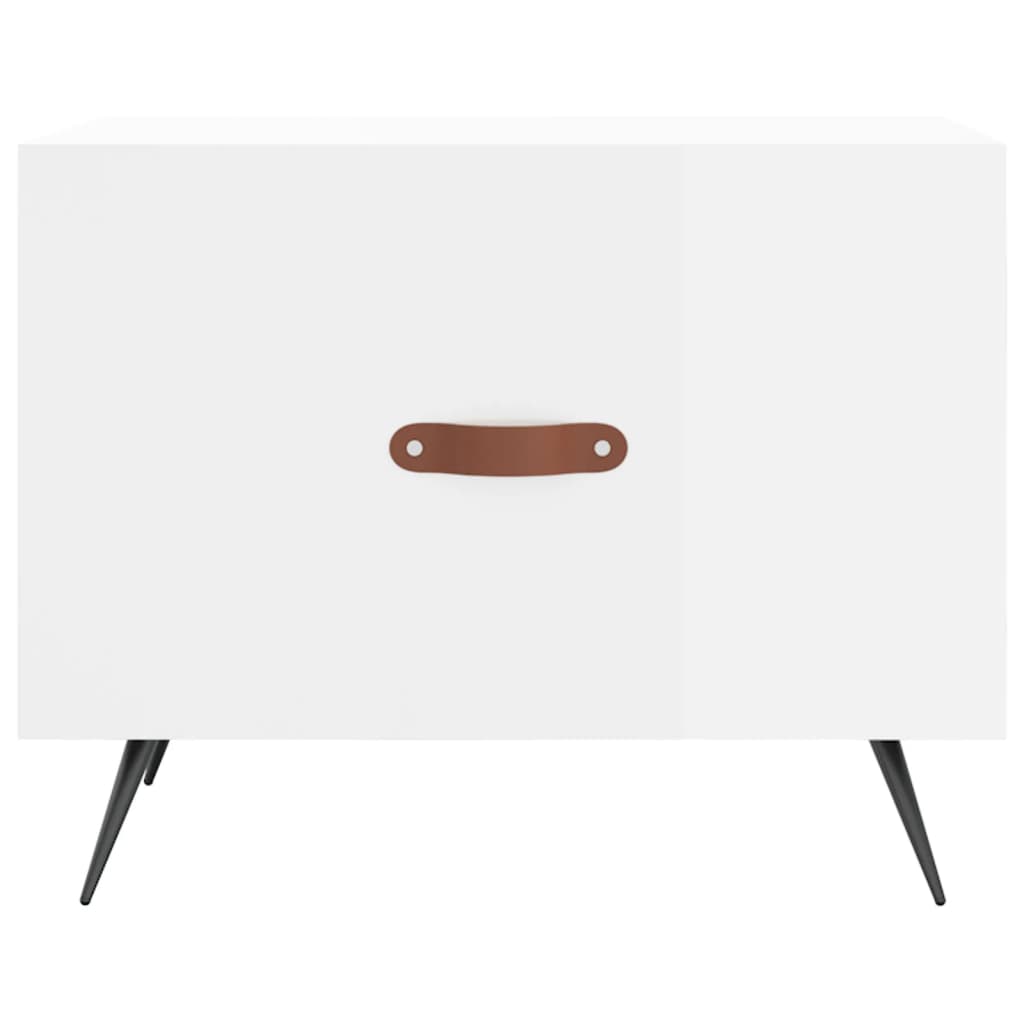 vidaXL Măsuță de cafea, alb extralucios, 50x50x40 cm, lemn compozit