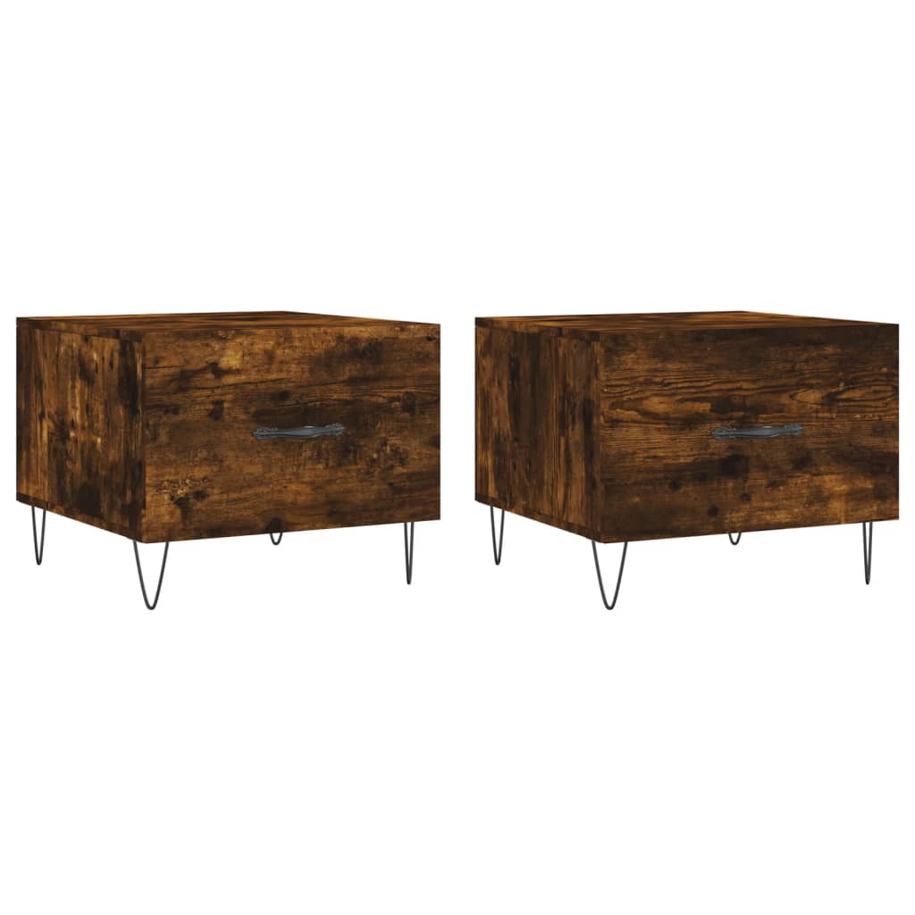 vidaXL Măsuțe de cafea 2 buc. stejar fumuriu 50x50x40 cm lemn compozit