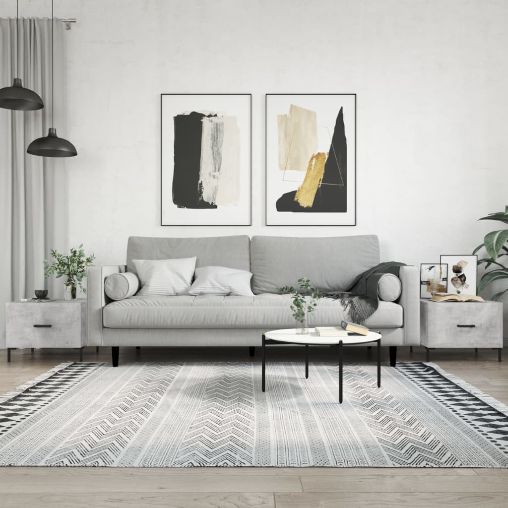 vidaXL Măsuțe de cafea, 2 buc., gri beton, 50x50x40 cm, lemn compozit vidaXL Măsuțe de cafea, 2 buc., gri beton, 50x50x40 cm, lemn compozit