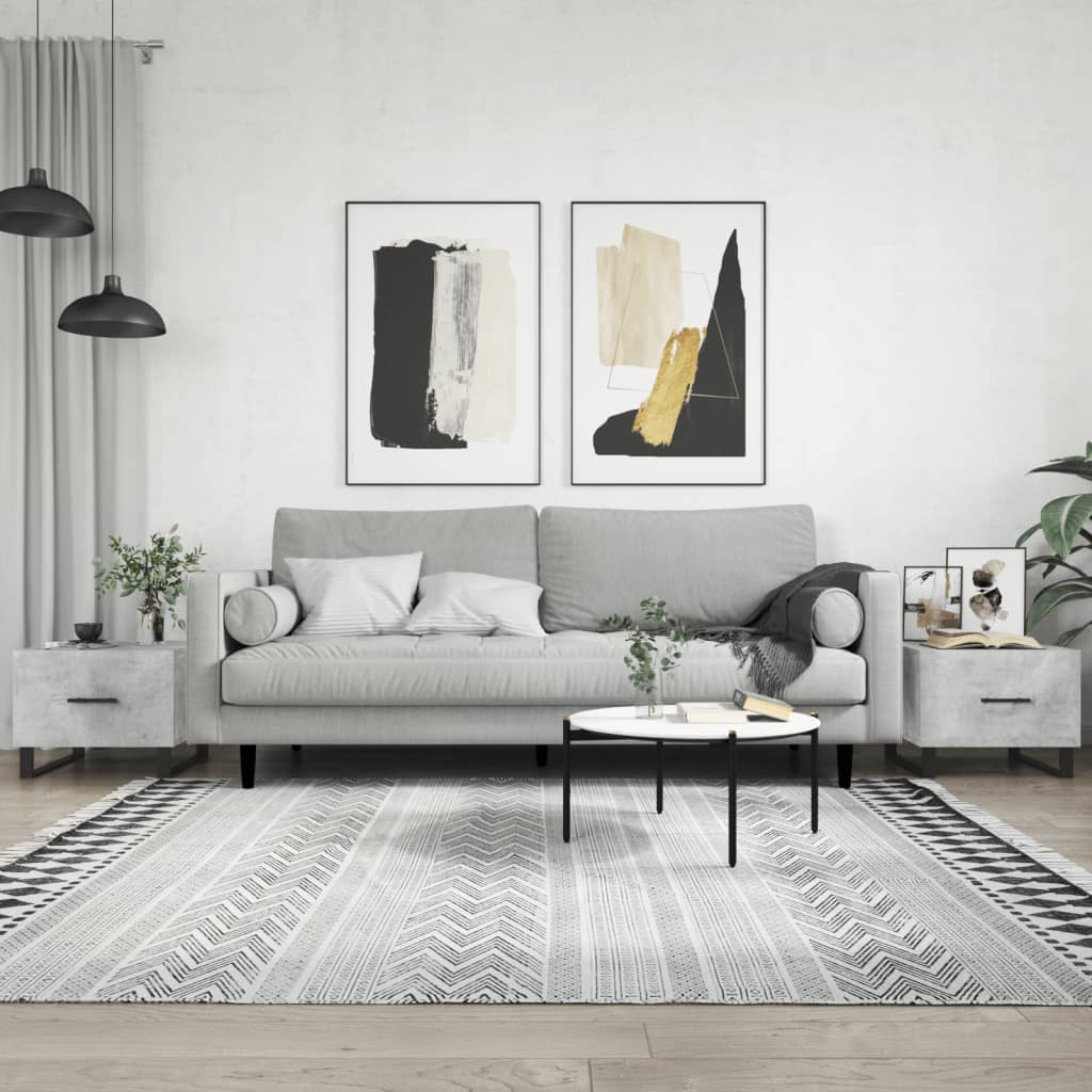 vidaXL Măsuțe de cafea, 2 buc., gri beton, 50x50x40 cm, lemn compozit vidaXL Măsuțe de cafea, 2 buc., gri beton, 50x50x40 cm, lemn compozit
