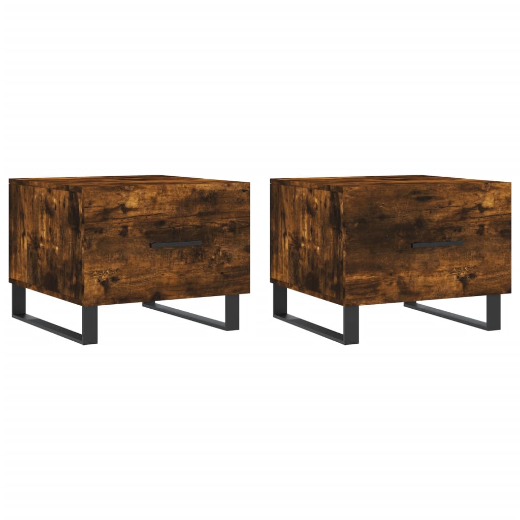 vidaXL Măsuțe de cafea 2 buc. stejar fumuriu 50x50x40 cm lemn compozit