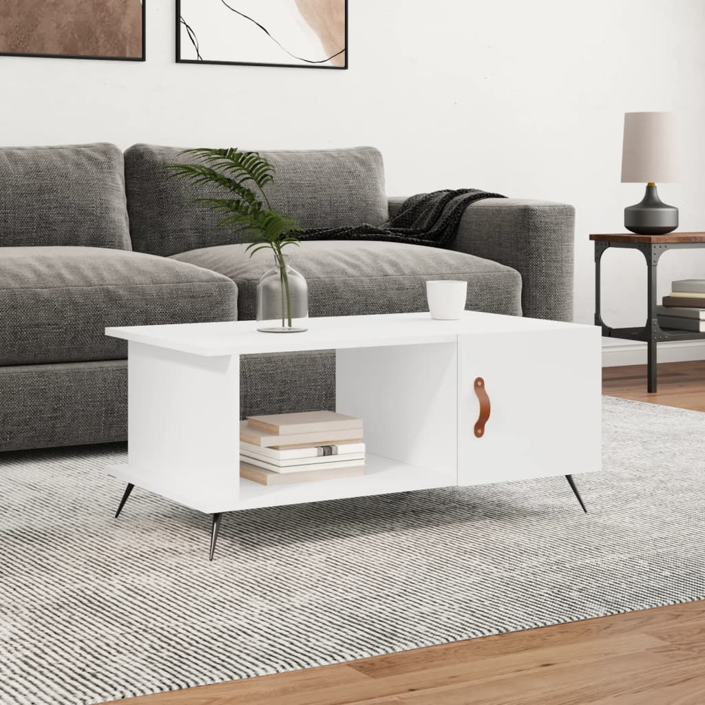 vidaXL Măsuță de cafea, alb, 90x50x40 cm, lemn prelucrat vidaXL Măsuță de cafea, alb, 90x50x40 cm, lemn prelucrat