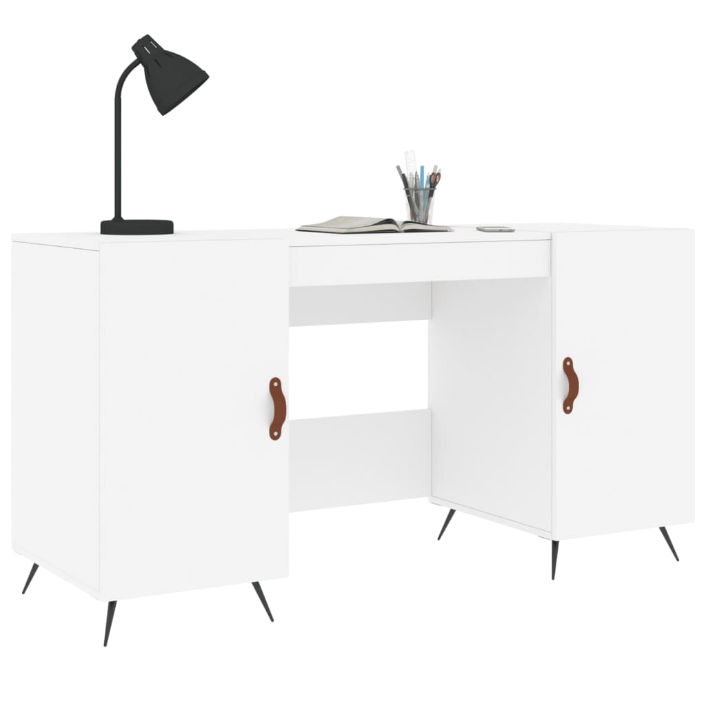 vidaXL Birou, alb, 140x50x75 cm, lemn compozit