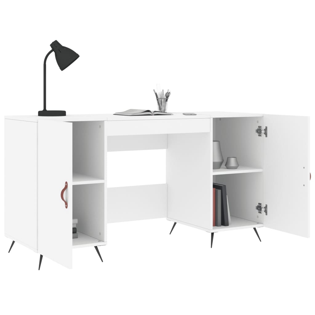 vidaXL Birou, alb, 140x50x75 cm, lemn compozit