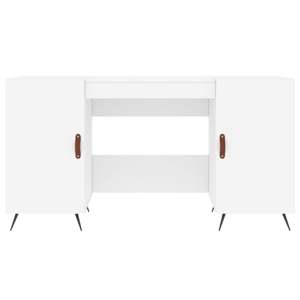vidaXL Birou, alb, 140x50x75 cm, lemn compozit