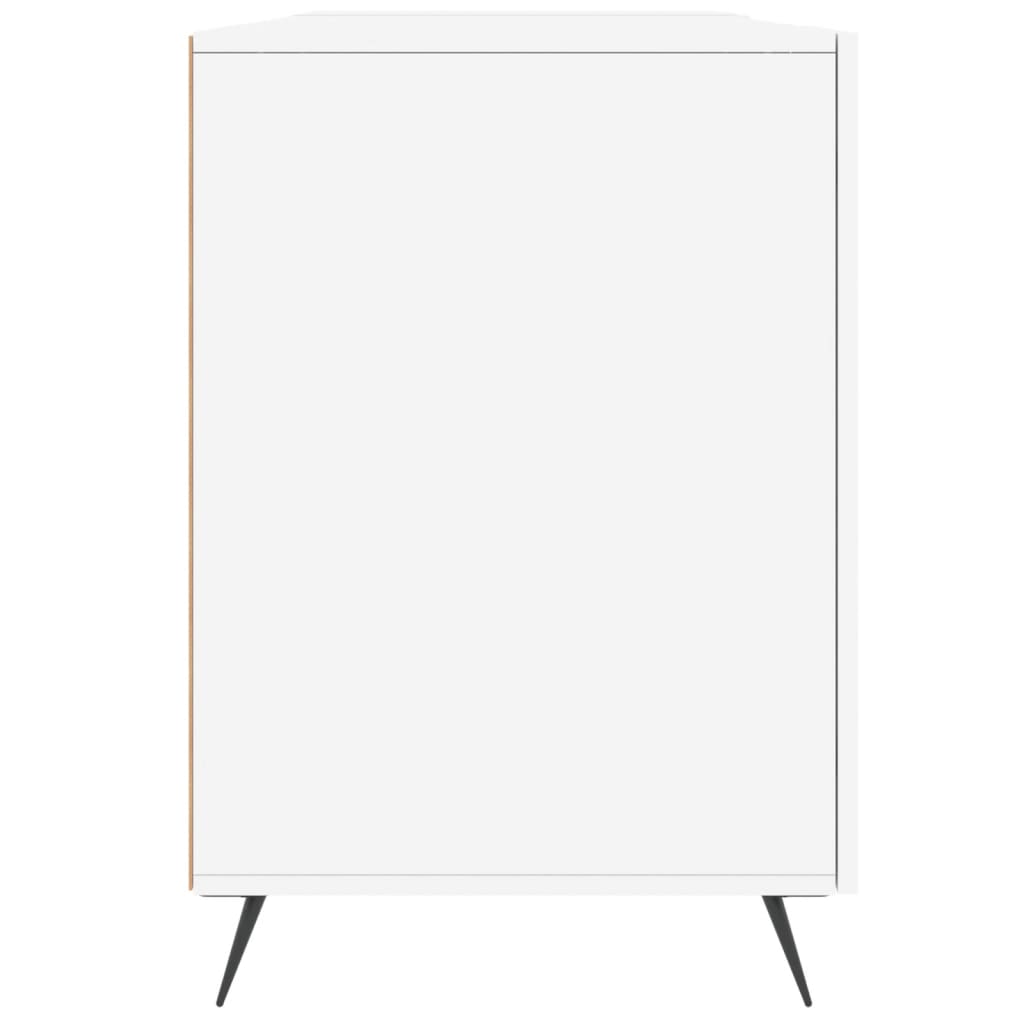 vidaXL Birou, alb extralucios, 140x50x75 cm, lemn compozit