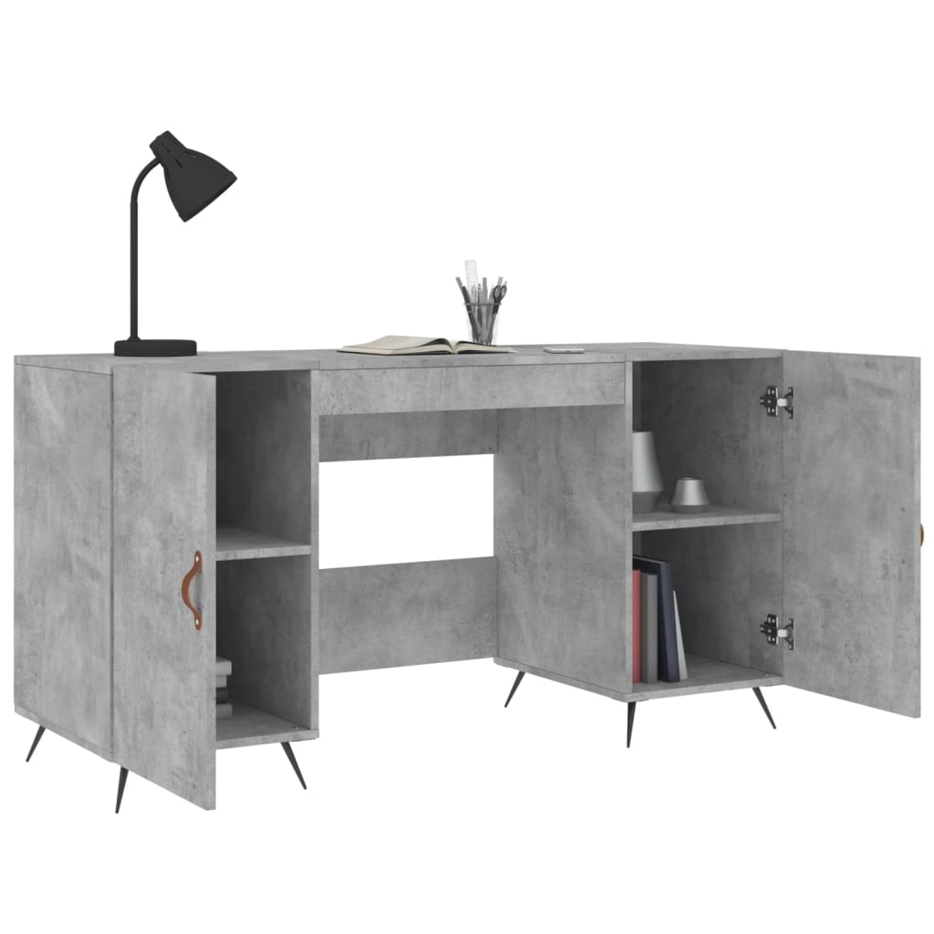 vidaXL Birou, gri beton, 140x50x75 cm, lemn compozit