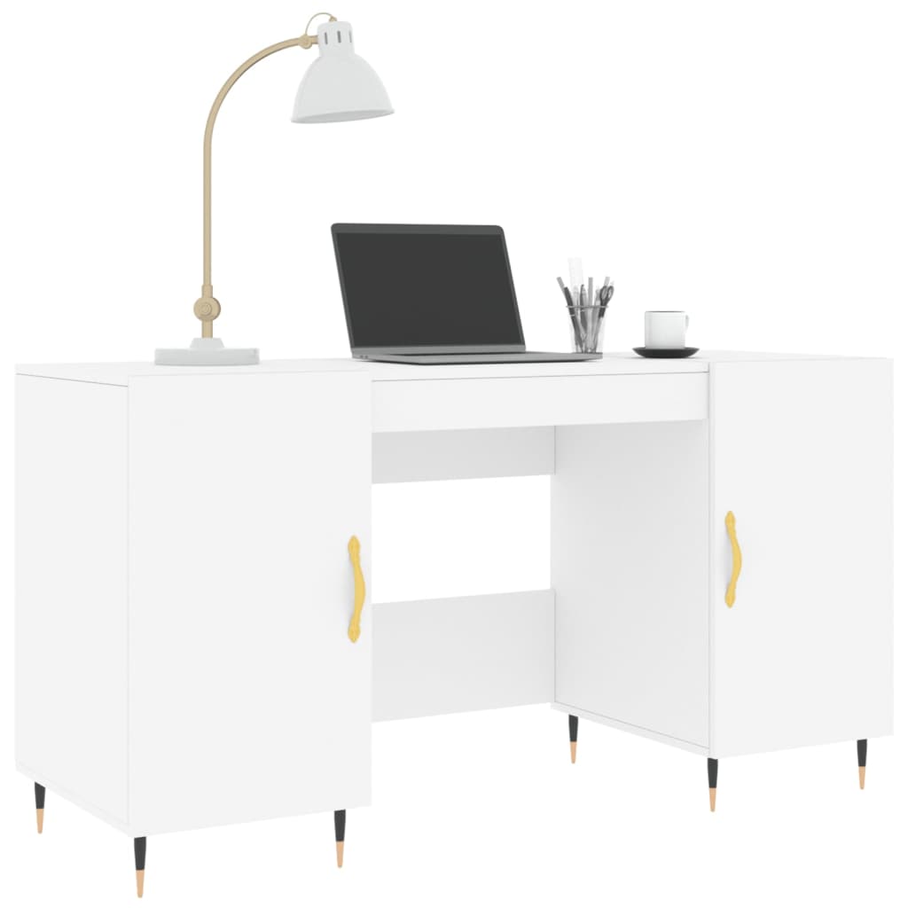 vidaXL Birou, alb, 140x50x75 cm, lemn compozit vidaXL Birou, alb, 140x50x75 cm, lemn compozit