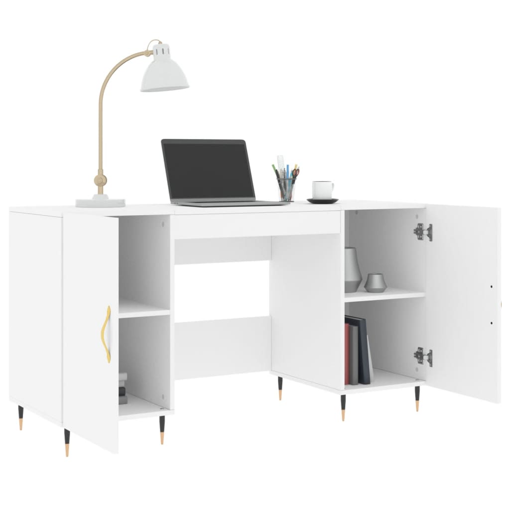 vidaXL Birou, alb, 140x50x75 cm, lemn compozit vidaXL Birou, alb, 140x50x75 cm, lemn compozit