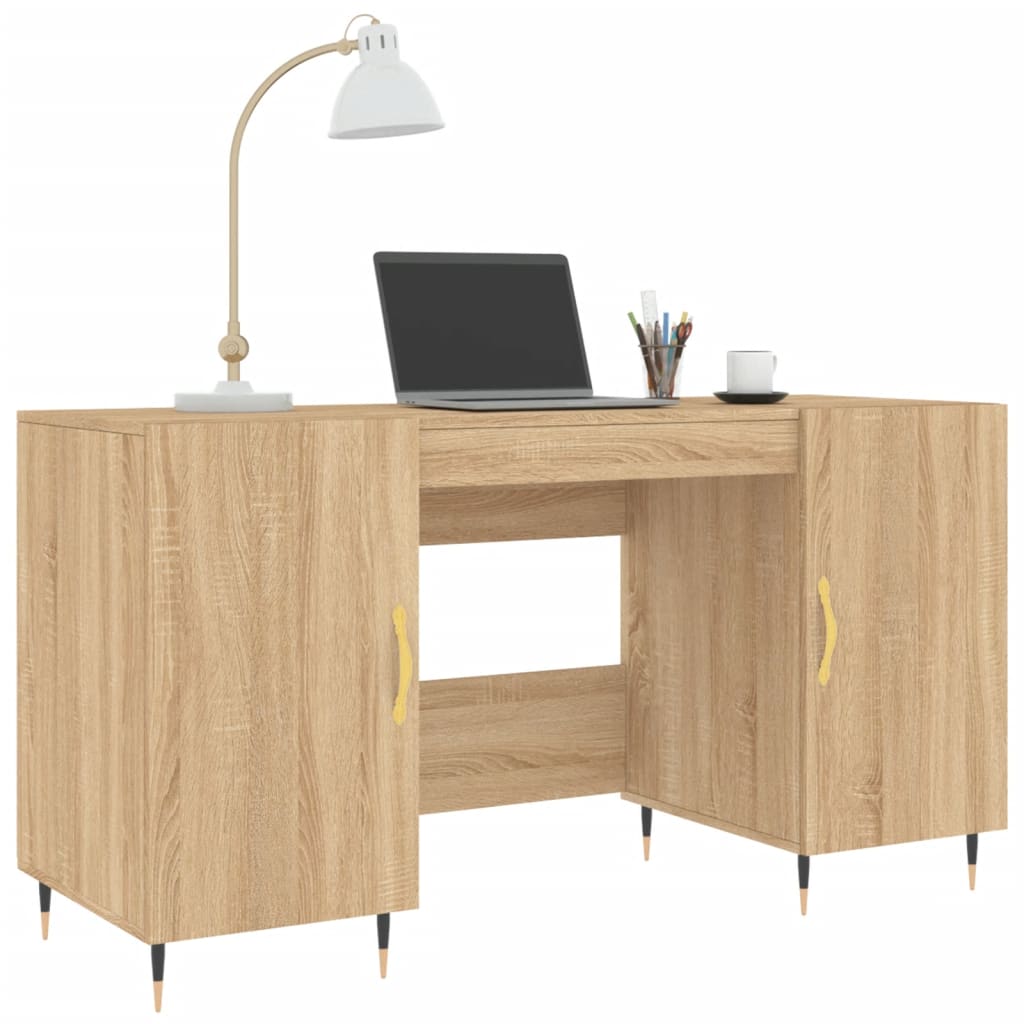 vidaXL Birou, stejar sonoma, 140x50x75 cm, lemn compozit