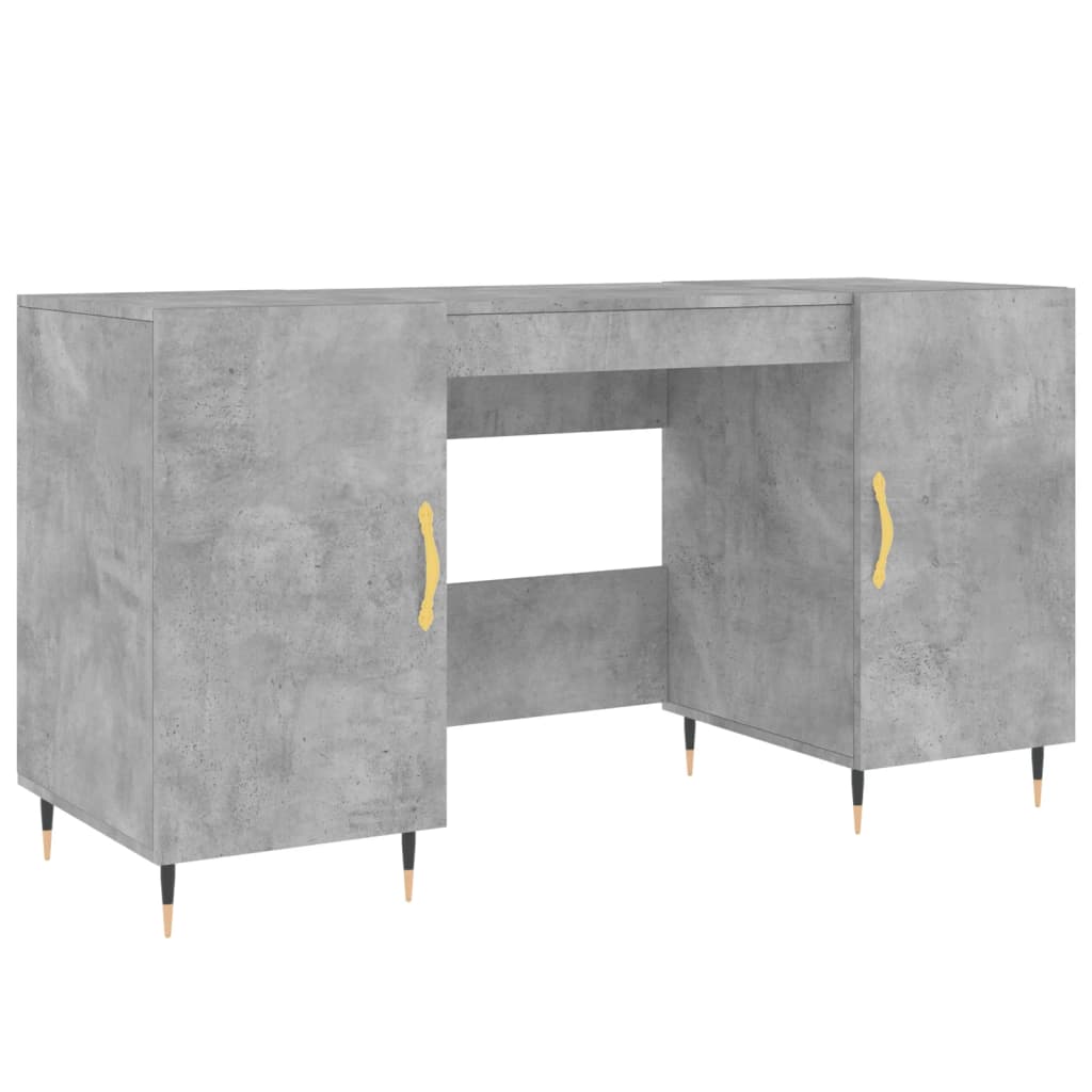vidaXL Birou, gri beton, 140x50x75 cm, lemn compozit