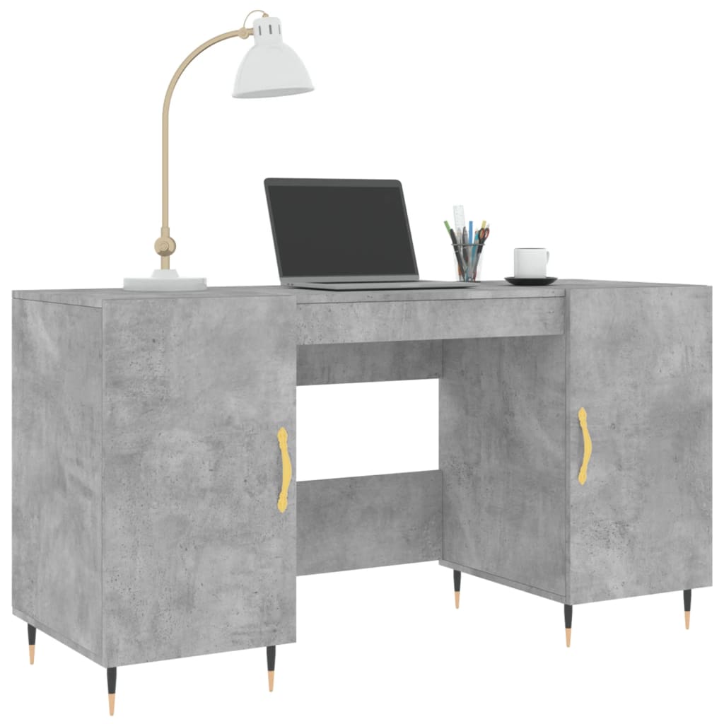 vidaXL Birou, gri beton, 140x50x75 cm, lemn compozit