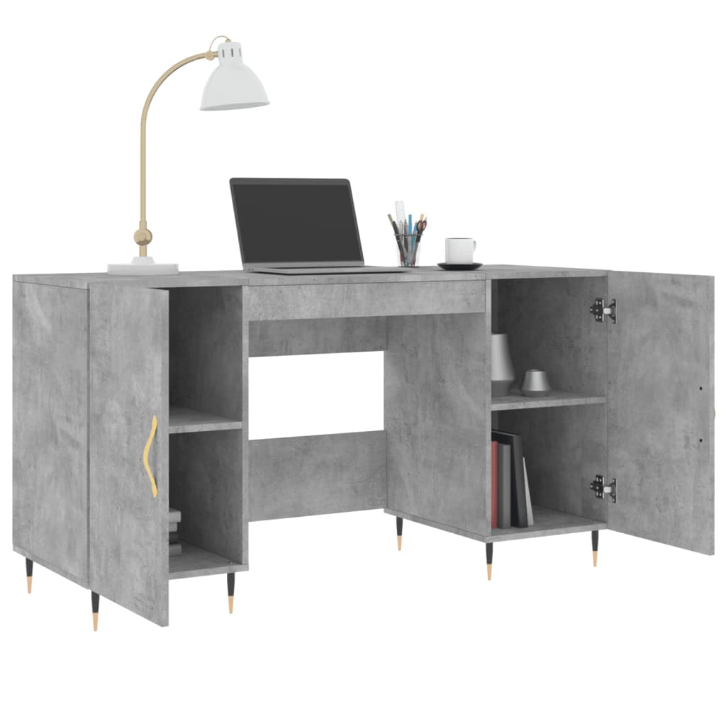vidaXL Birou, gri beton, 140x50x75 cm, lemn compozit