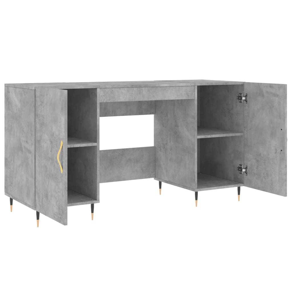 vidaXL Birou, gri beton, 140x50x75 cm, lemn compozit