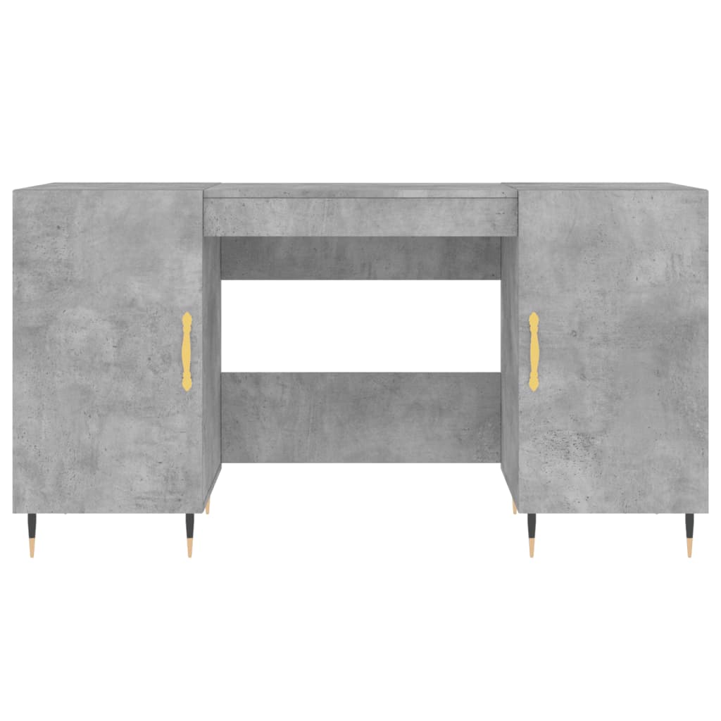 vidaXL Birou, gri beton, 140x50x75 cm, lemn compozit