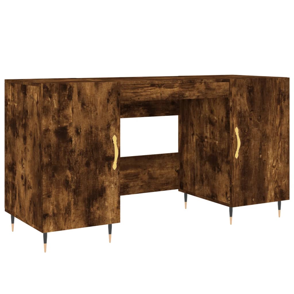 vidaXL Birou, stejar afumat, 140x50x75 cm, lemn compozit