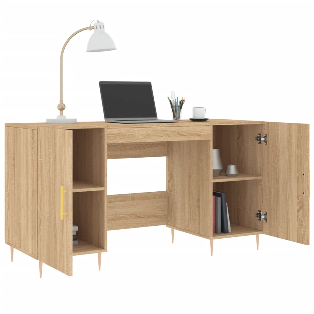vidaXL Birou, stejar sonoma, 140x50x75 cm, lemn compozit
