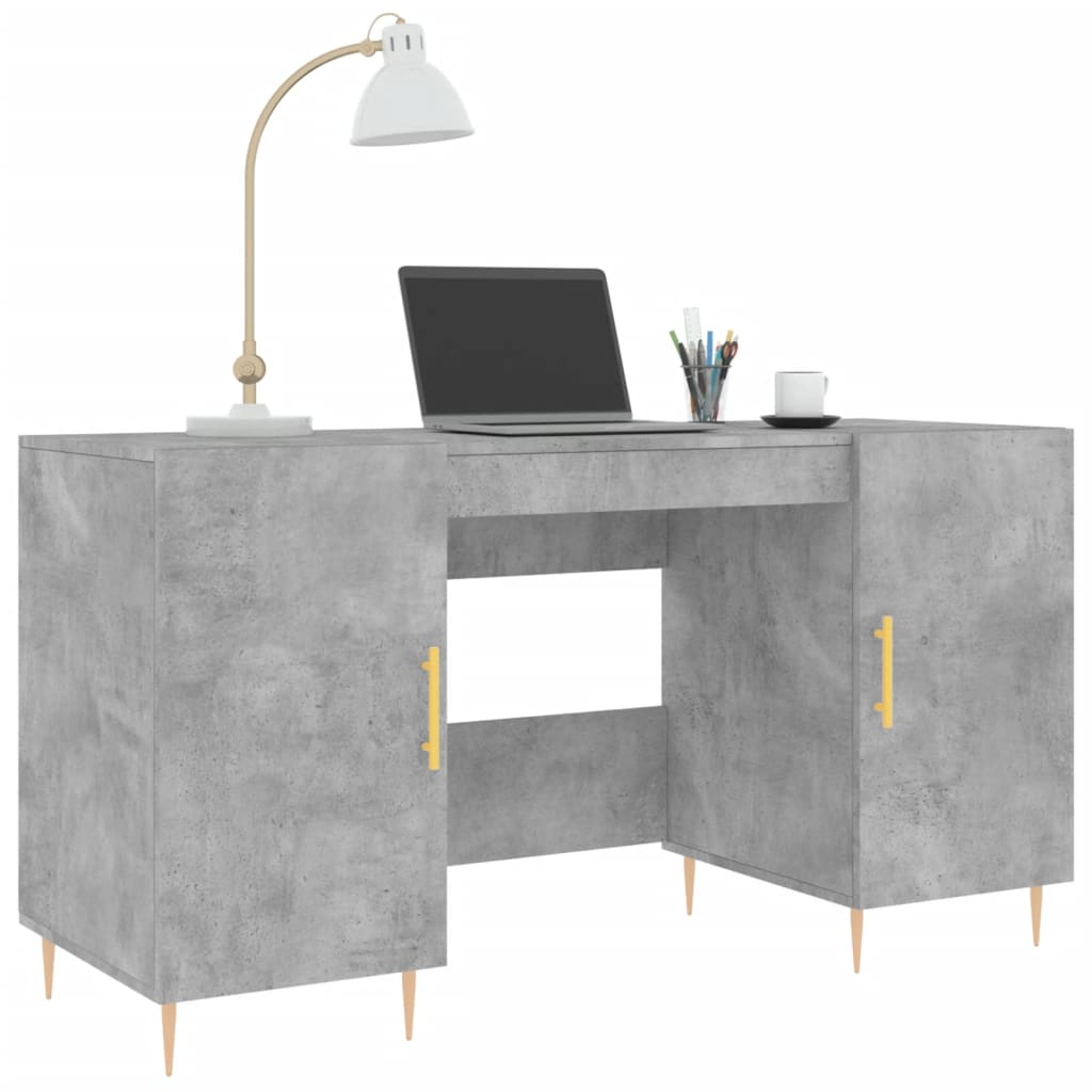 vidaXL Birou, gri beton, 140x50x75 cm, lemn compozit vidaXL Birou, gri beton, 140x50x75 cm, lemn compozit