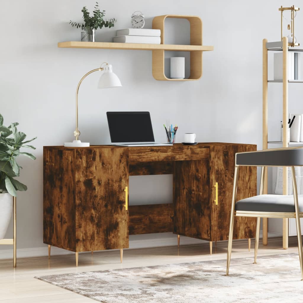 vidaXL Birou, stejar afumat, 140x50x75 cm, lemn compozit vidaXL Birou, stejar afumat, 140x50x75 cm, lemn compozit