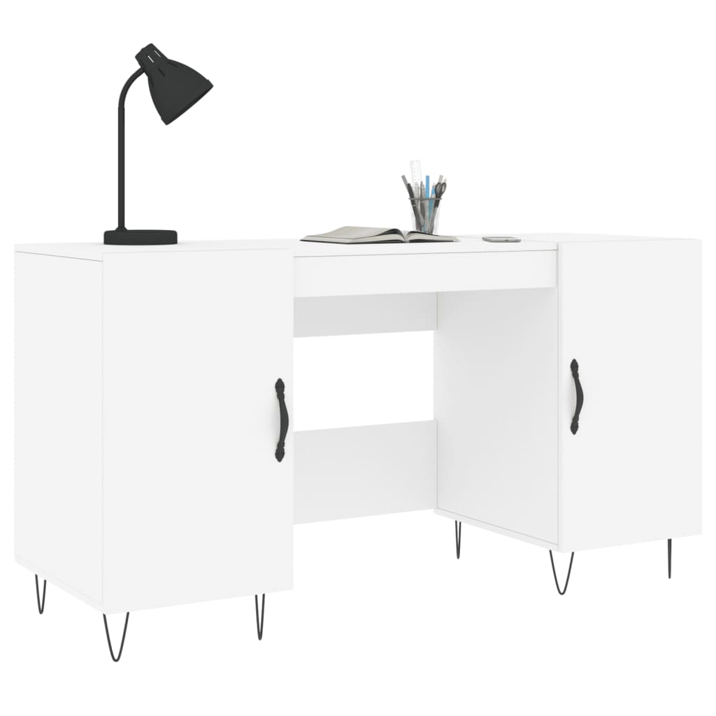 vidaXL Birou, alb, 140x50x75 cm, lemn compozit