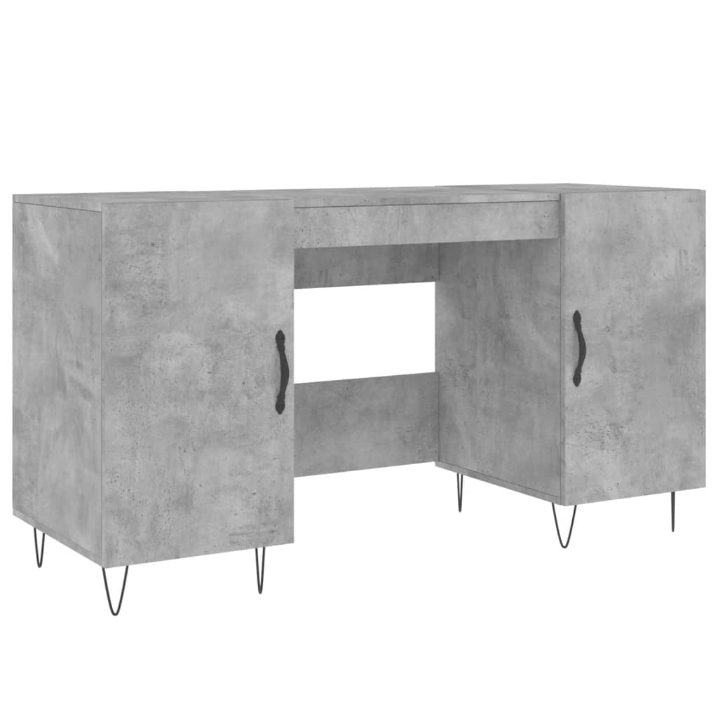 vidaXL Birou, gri beton, 140x50x75 cm, lemn compozit