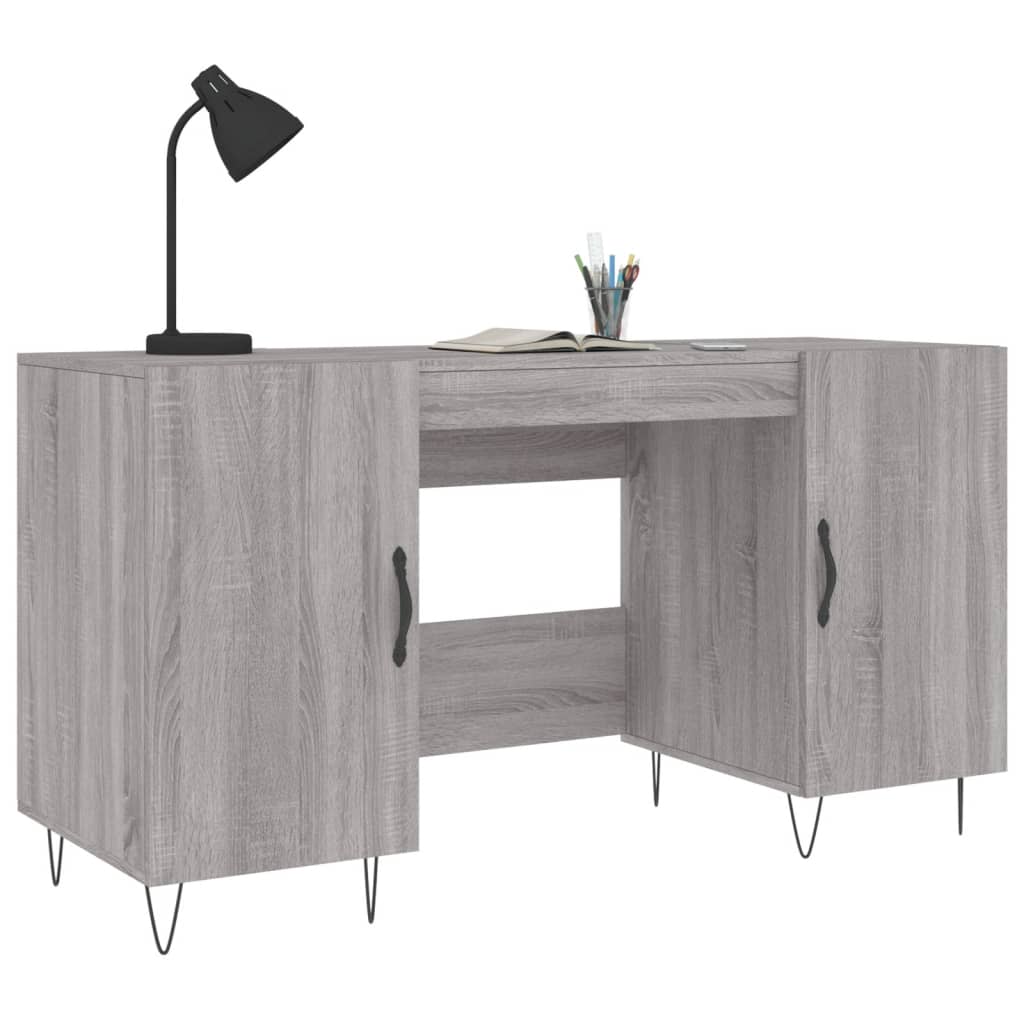 vidaXL Birou, gri sonoma, 140x50x75 cm, lemn compozit