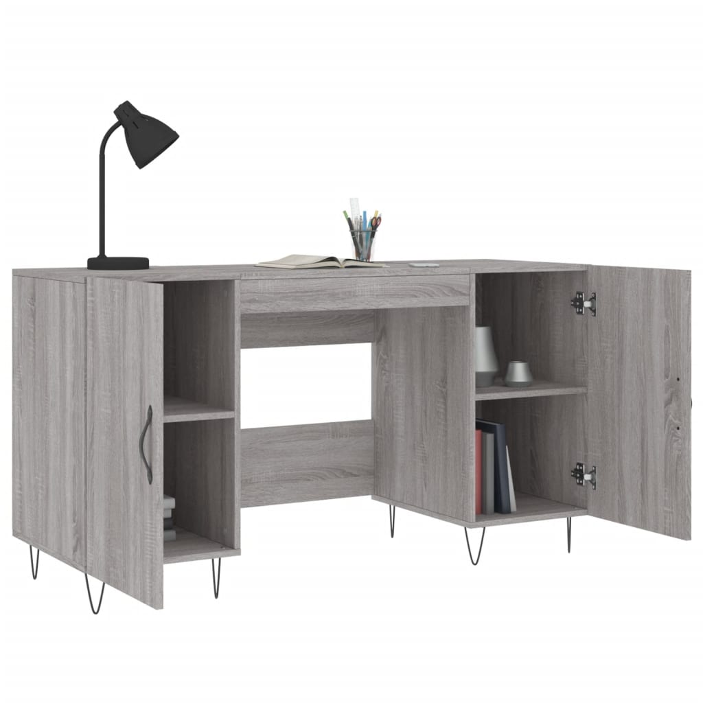 vidaXL Birou, gri sonoma, 140x50x75 cm, lemn compozit