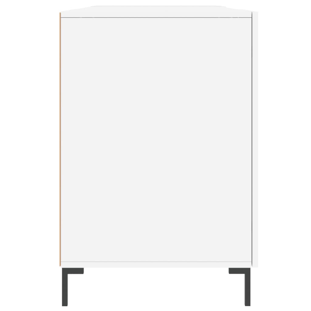 vidaXL Birou, alb extralucios, 140x50x75 cm, lemn compozit