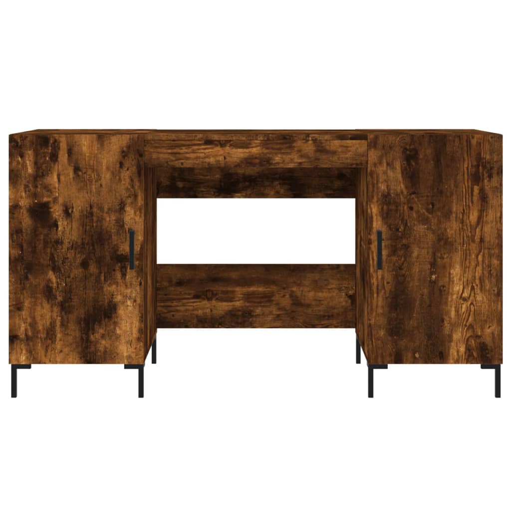 vidaXL Birou, stejar afumat, 140x50x75 cm, lemn compozit
