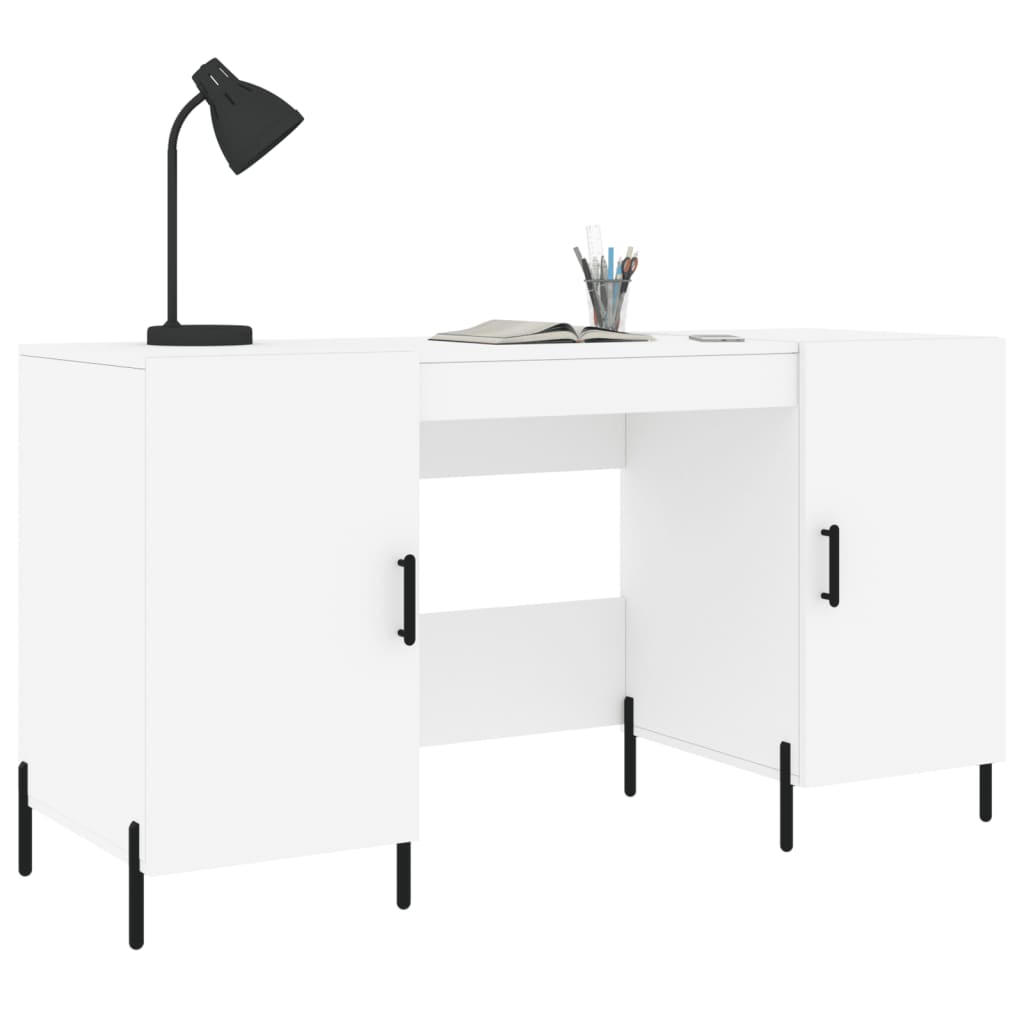 vidaXL Birou, alb, 140x50x75 cm, lemn compozit