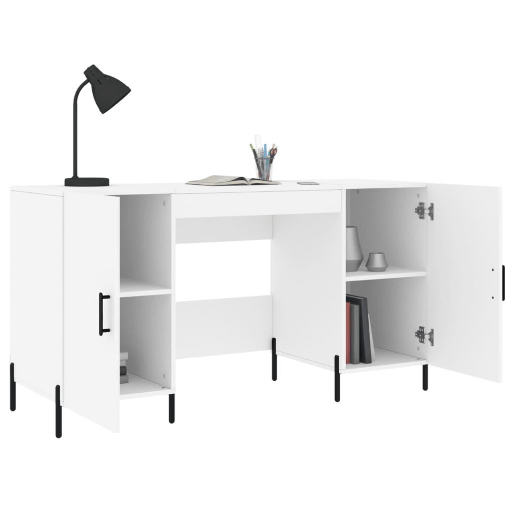 vidaXL Birou, alb, 140x50x75 cm, lemn compozit