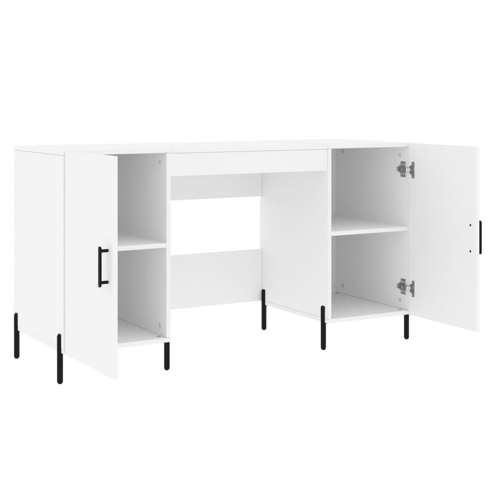 vidaXL Birou, alb, 140x50x75 cm, lemn compozit