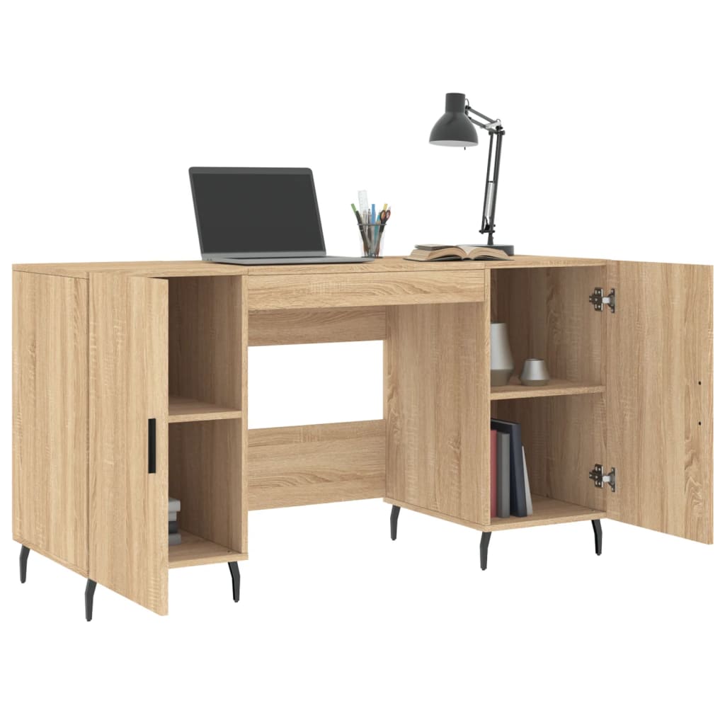 vidaXL Birou, stejar sonoma, 140x50x75 cm, lemn compozit