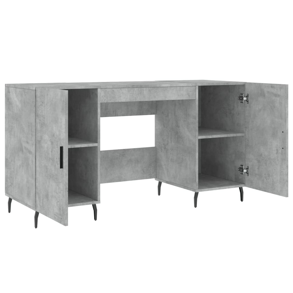 vidaXL Birou, gri beton, 140x50x75 cm, lemn compozit