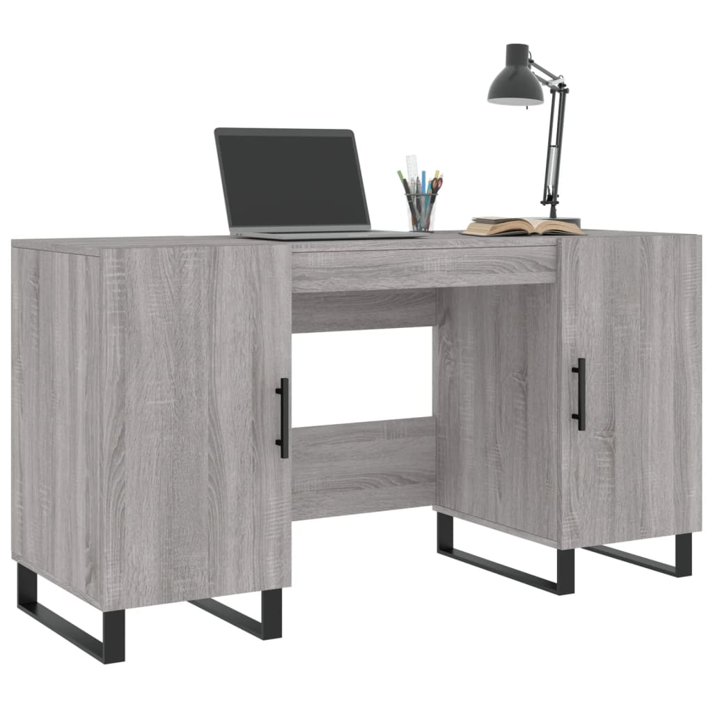 vidaXL Birou, gri sonoma, 140x50x75 cm, lemn compozit